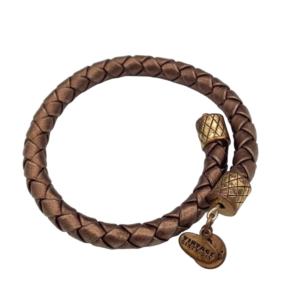 Alex and Ani Copper Metallic Braided Wrap Bracelet